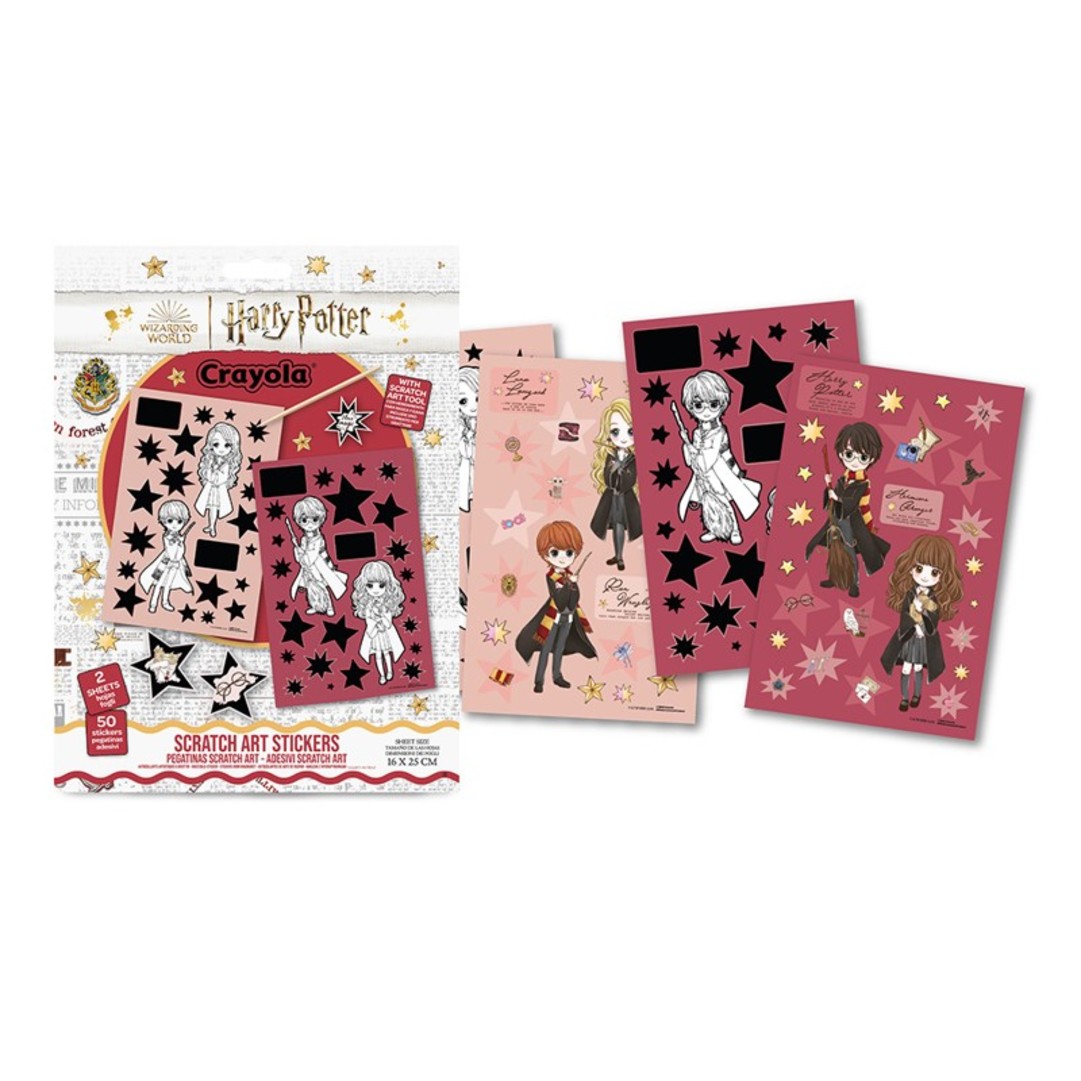 Harry Potter - Adesivi & Scratch Art Set  Confezione con contenuto