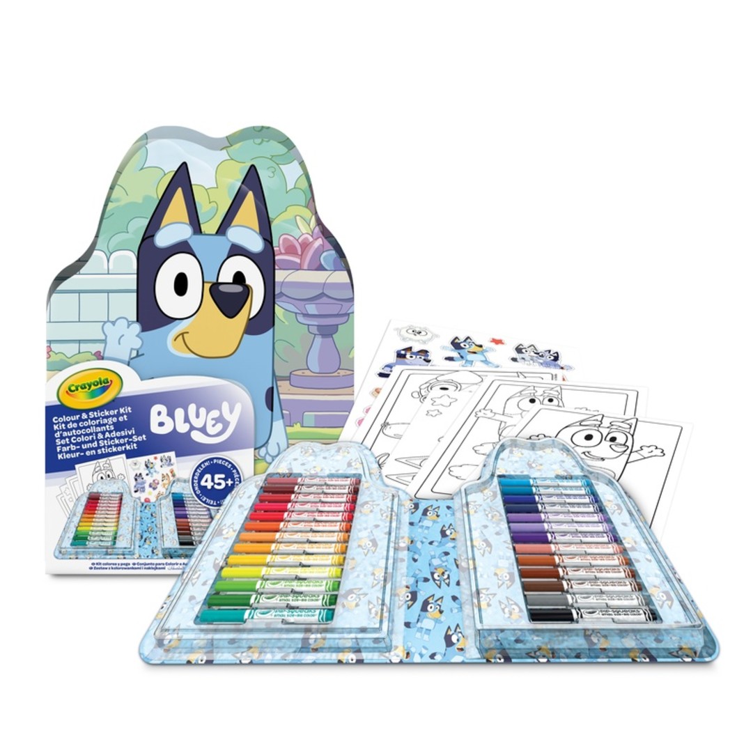Valigetta ColorI & Adesivi   BlueyPackaging with contents