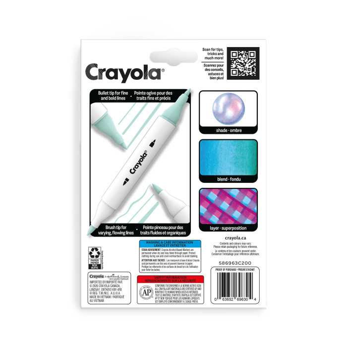 Colour Collections 8 Count Dual-Tip Alcohol Markers - Sand & SeaBack view
