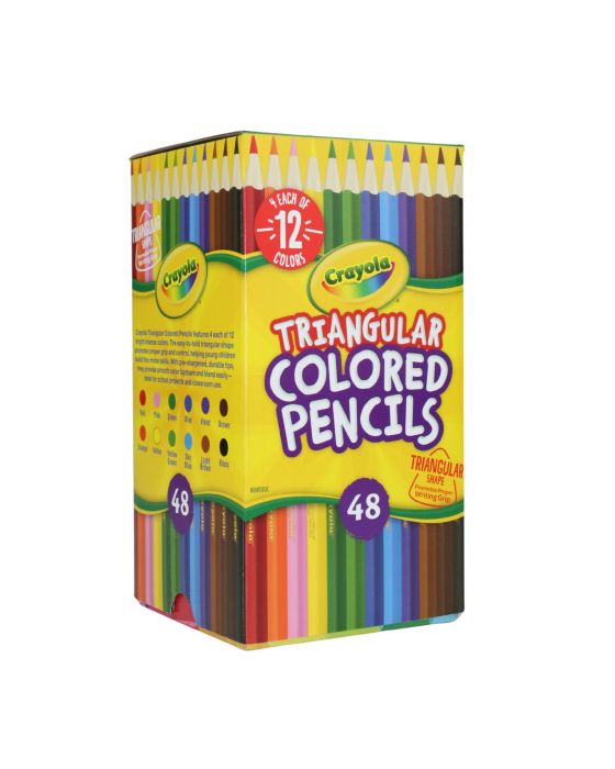 48ct Triangular Coloured Pencils SharepackFront view