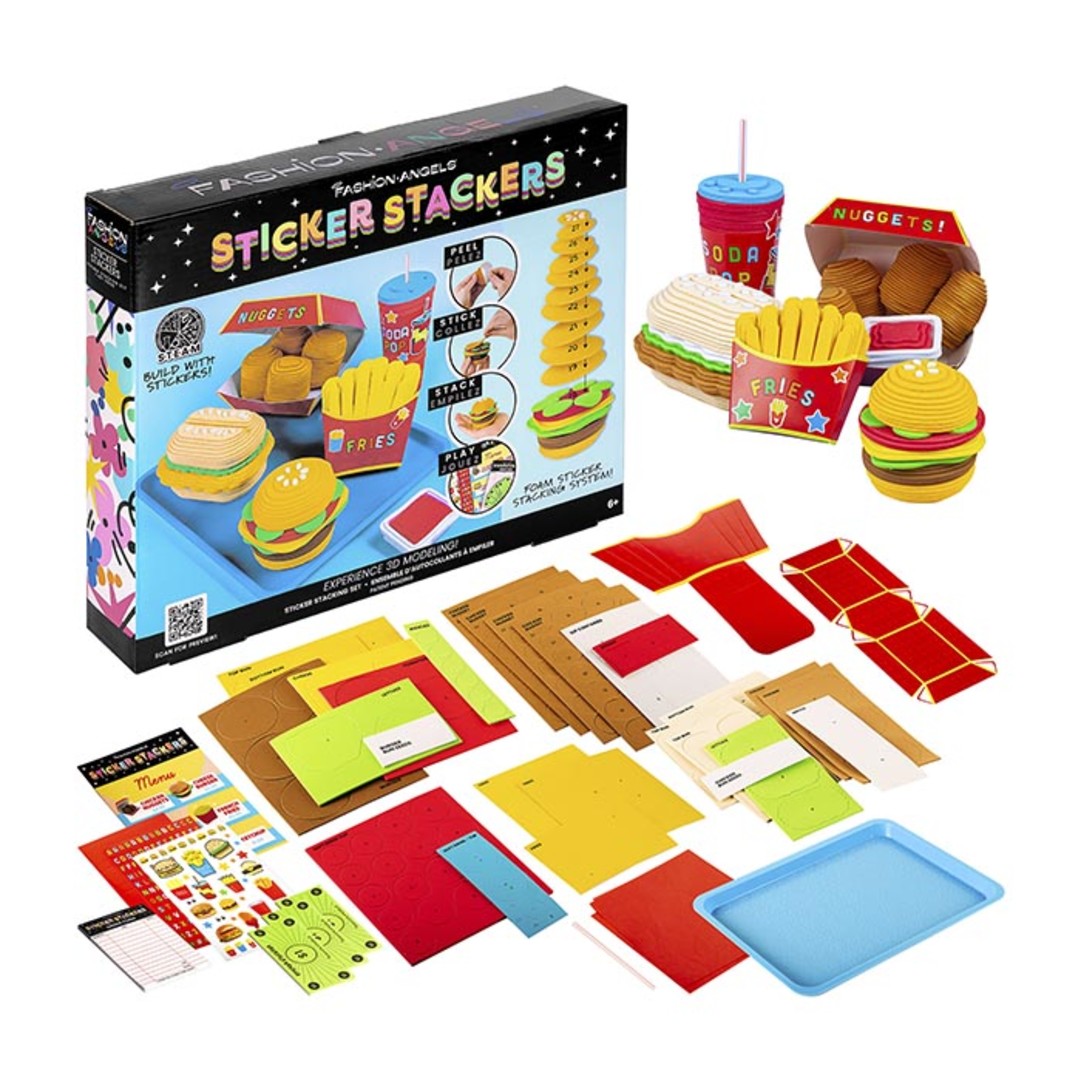 Fashion Angels STICKERS STACKERS FAST Food Packaging with contents