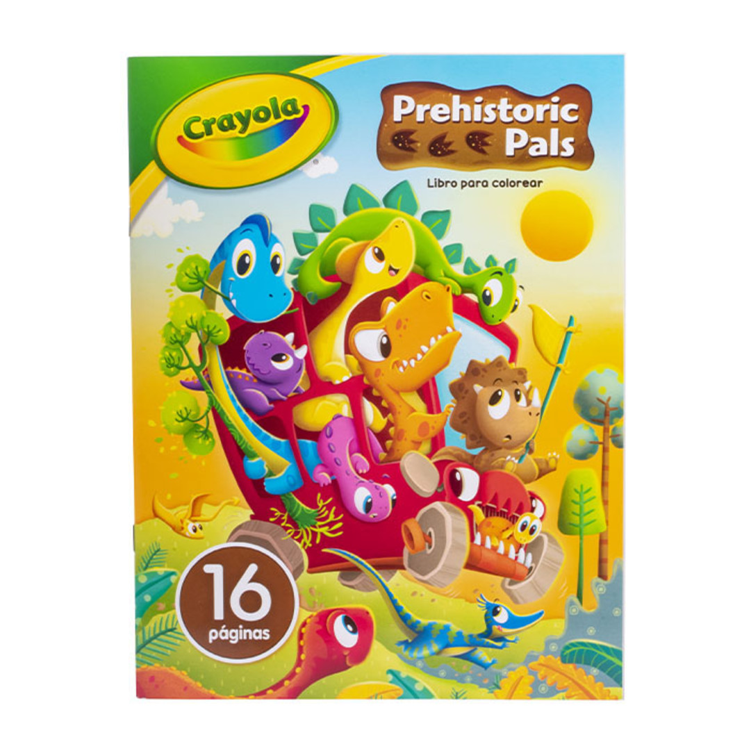 Libro para Colorear Prehistoric Pals 16 pg Front view