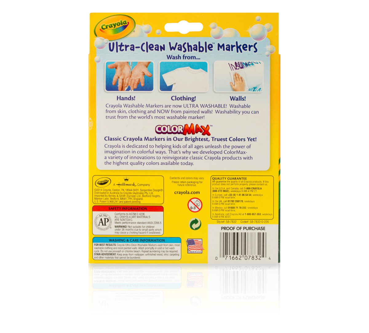 Ultra-clean markers, broad line, bold, 8 count.  back view