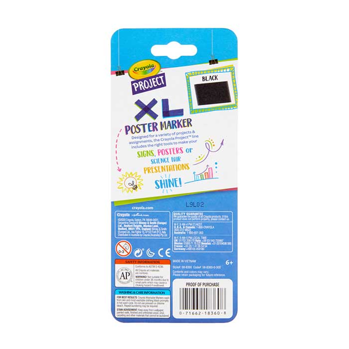 XL Poster Marker, Black back view.
