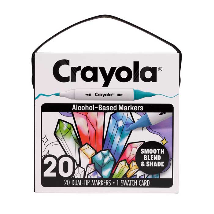 Crayola Alcohol-Based Markers, 20 count set front view.
