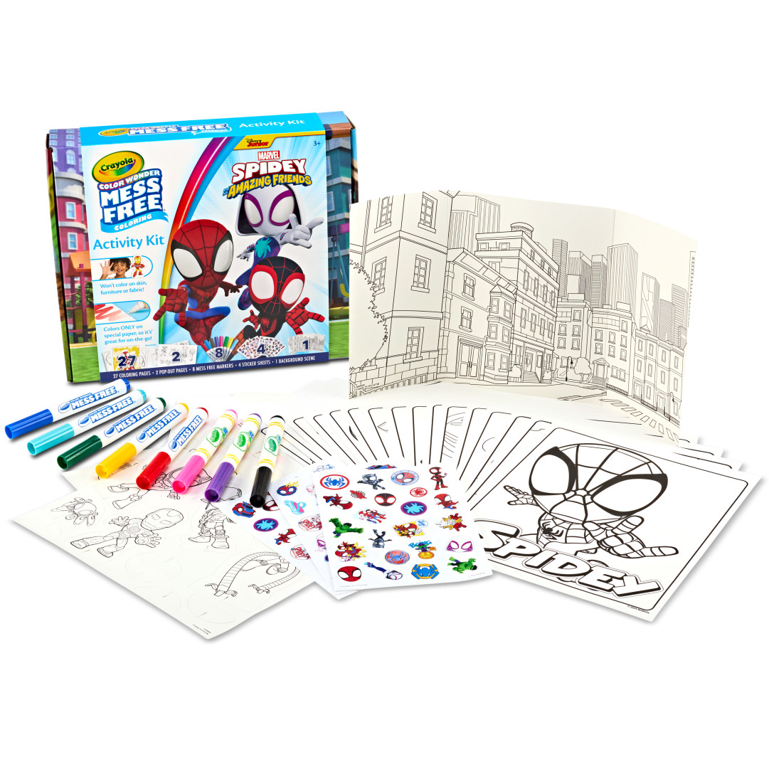 Crayola® Color Wonder™ Mess Free - Activity Kit - Spidey & Friends packaging and  Contents