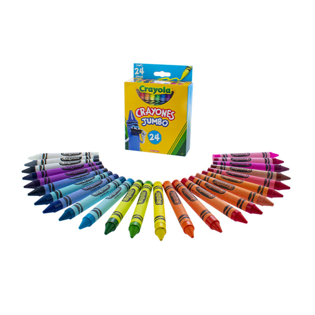 24 Crayones Jumbo Packaging with contents