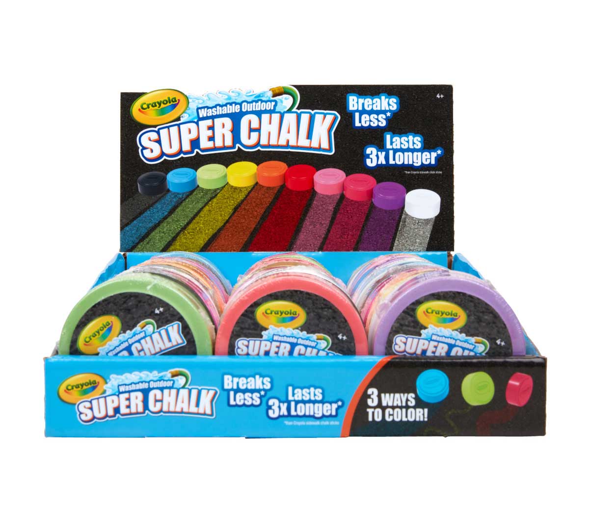 Outdoor Super Chalk  30 Count Durable & Washable Sidewalk Chalk Pucks front view