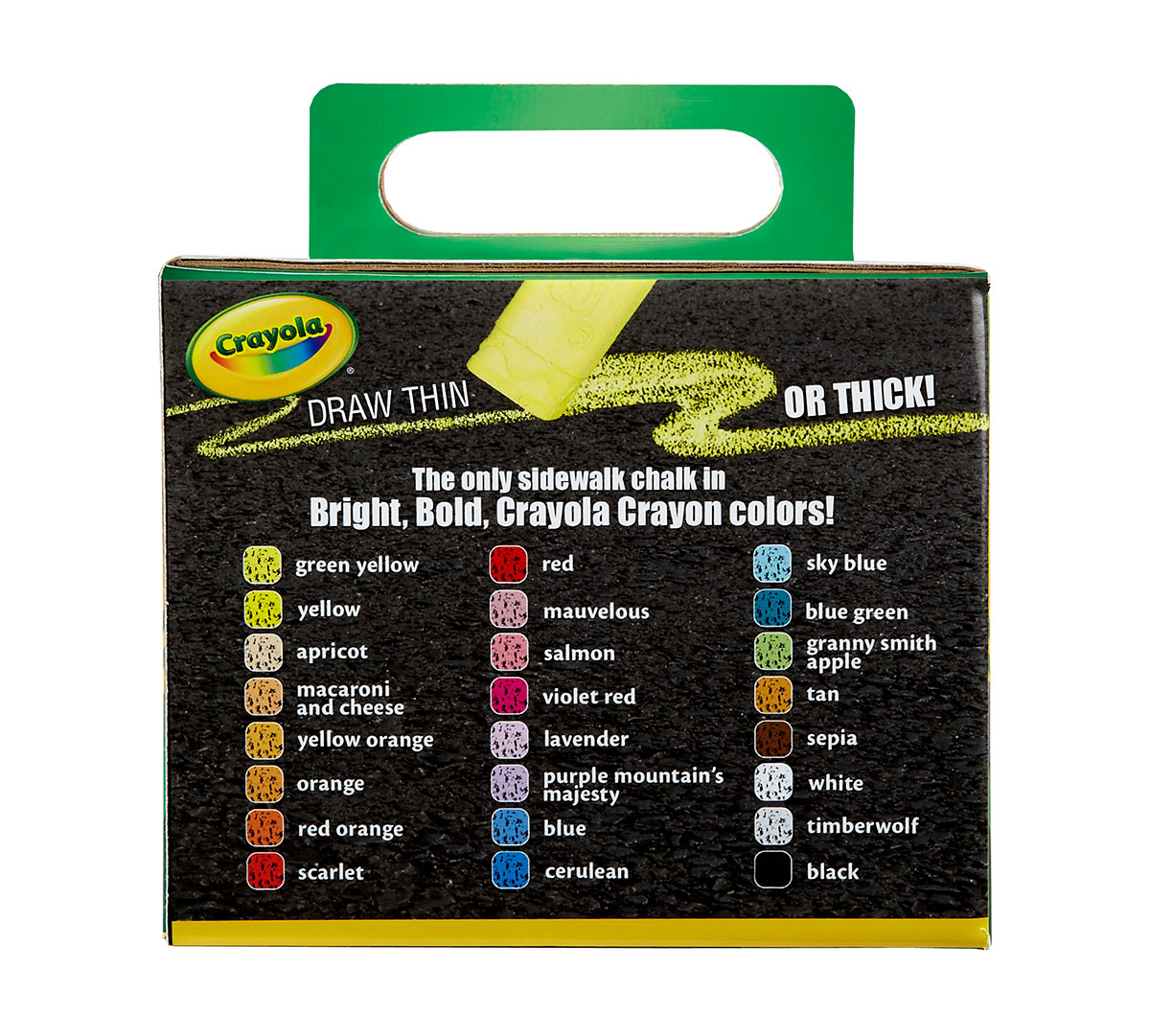 Washable Sidewalk Chalk  24 count back view