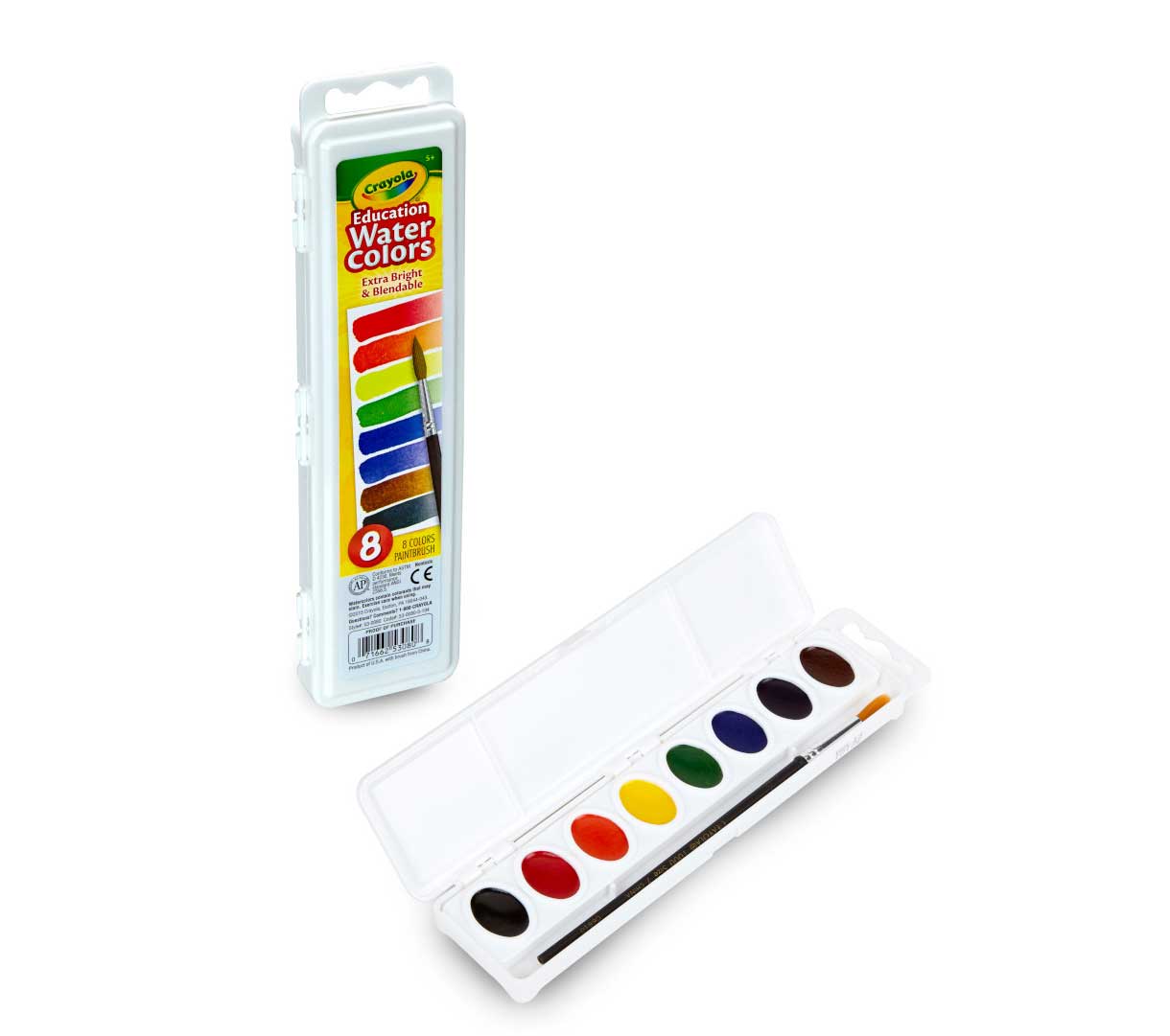 Semi-Moist Watercolor Paints  8 count. packaging and contents