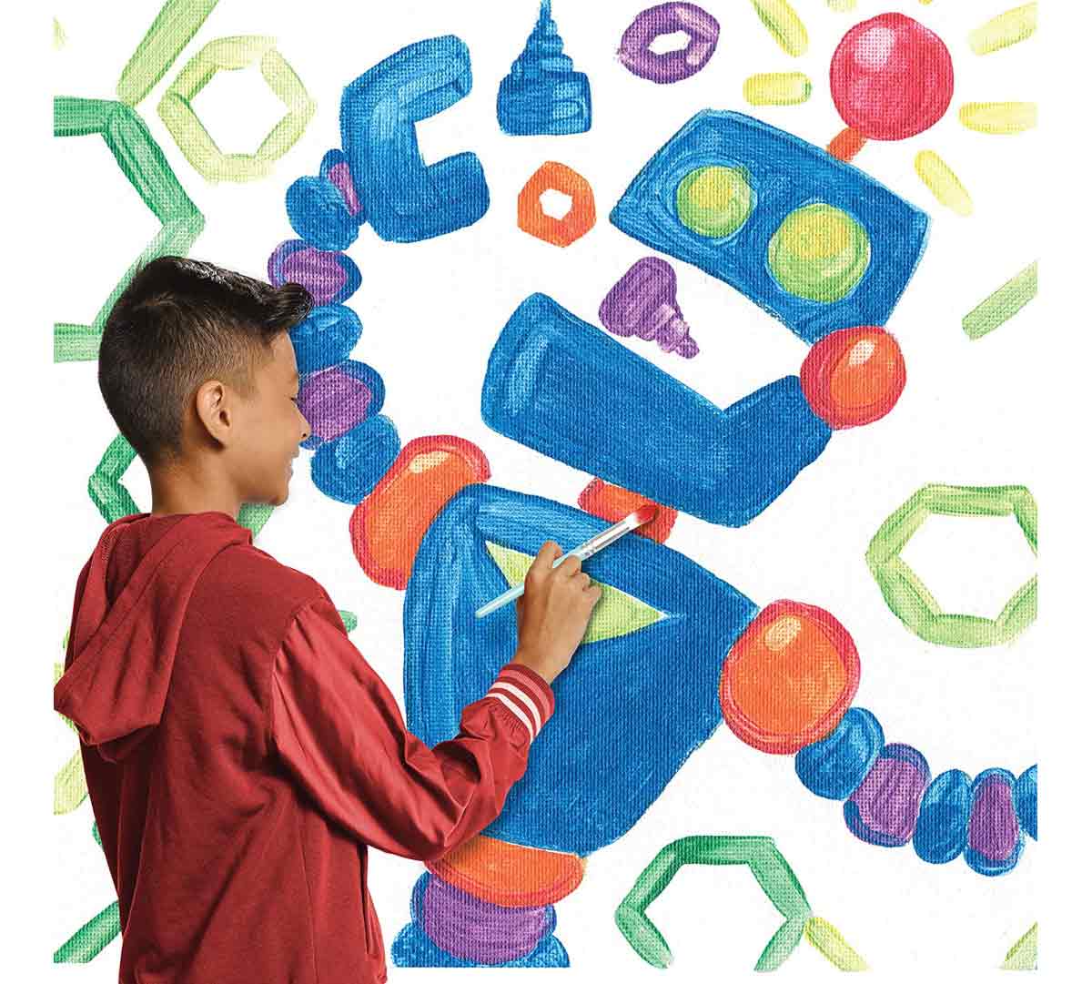 Botes de pintura lavables con pincel de 18 unidades