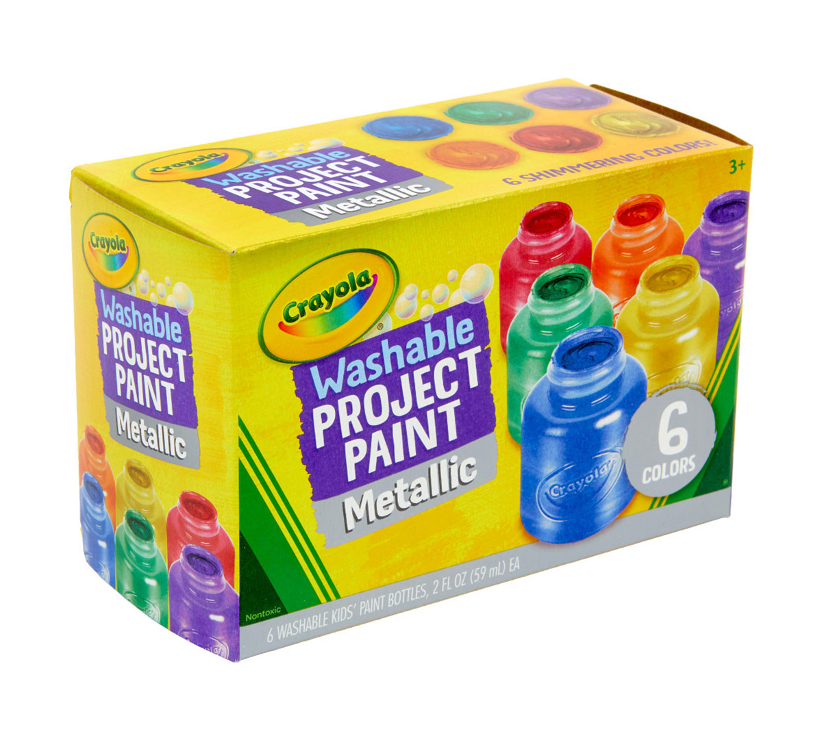 Washable Metallic Paint  6 Count Left Angle View of Box