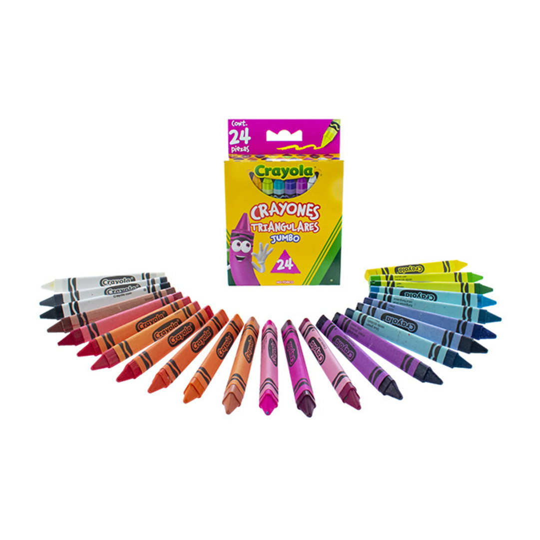 24 Crayones Triangulares Packaging with contents
