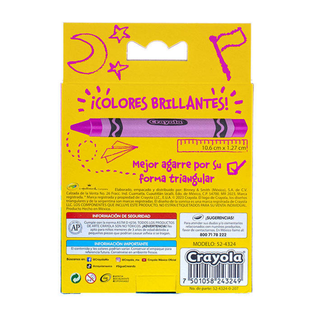 24 Crayones Triangulares Back view