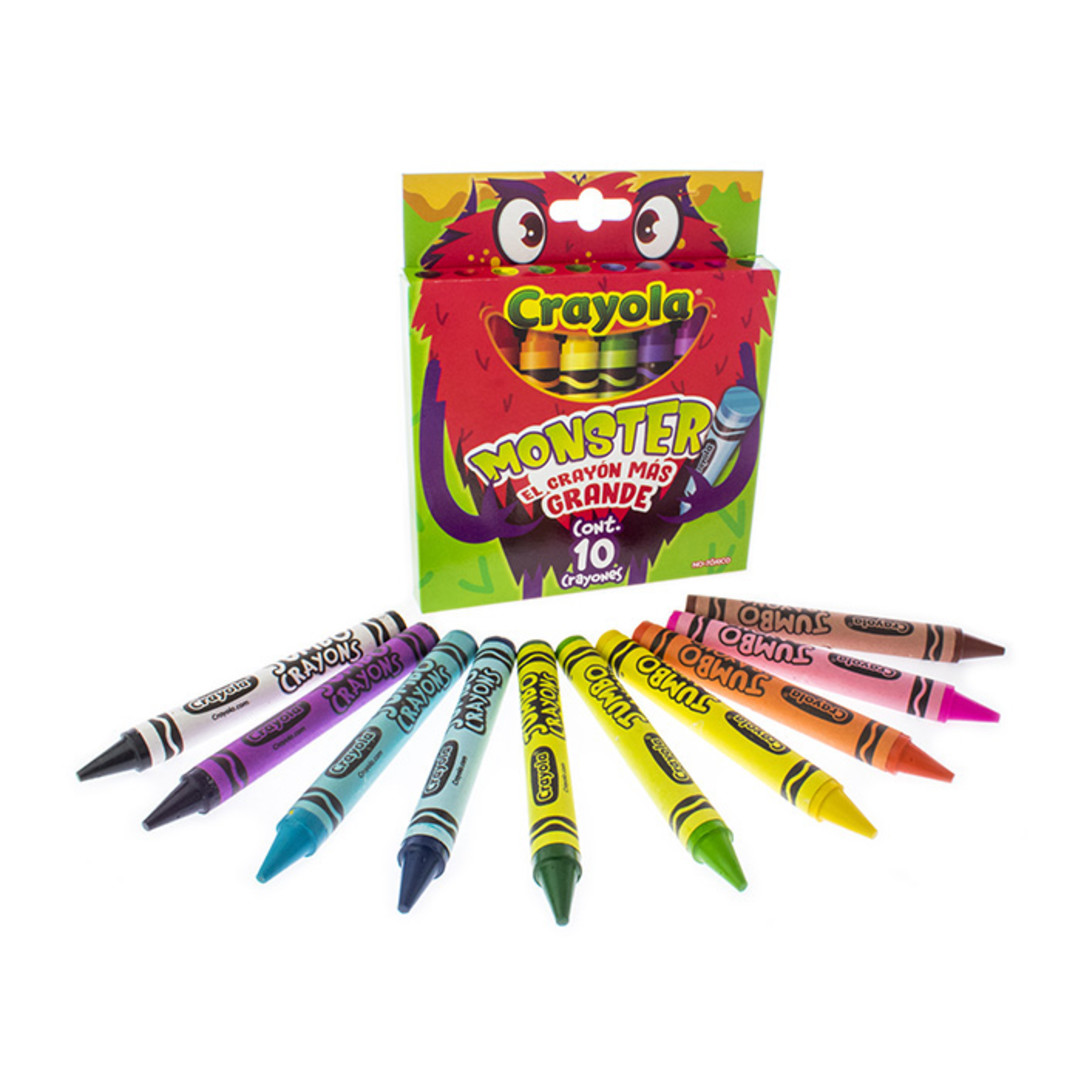 10 Crayones Monster Packaging with contents