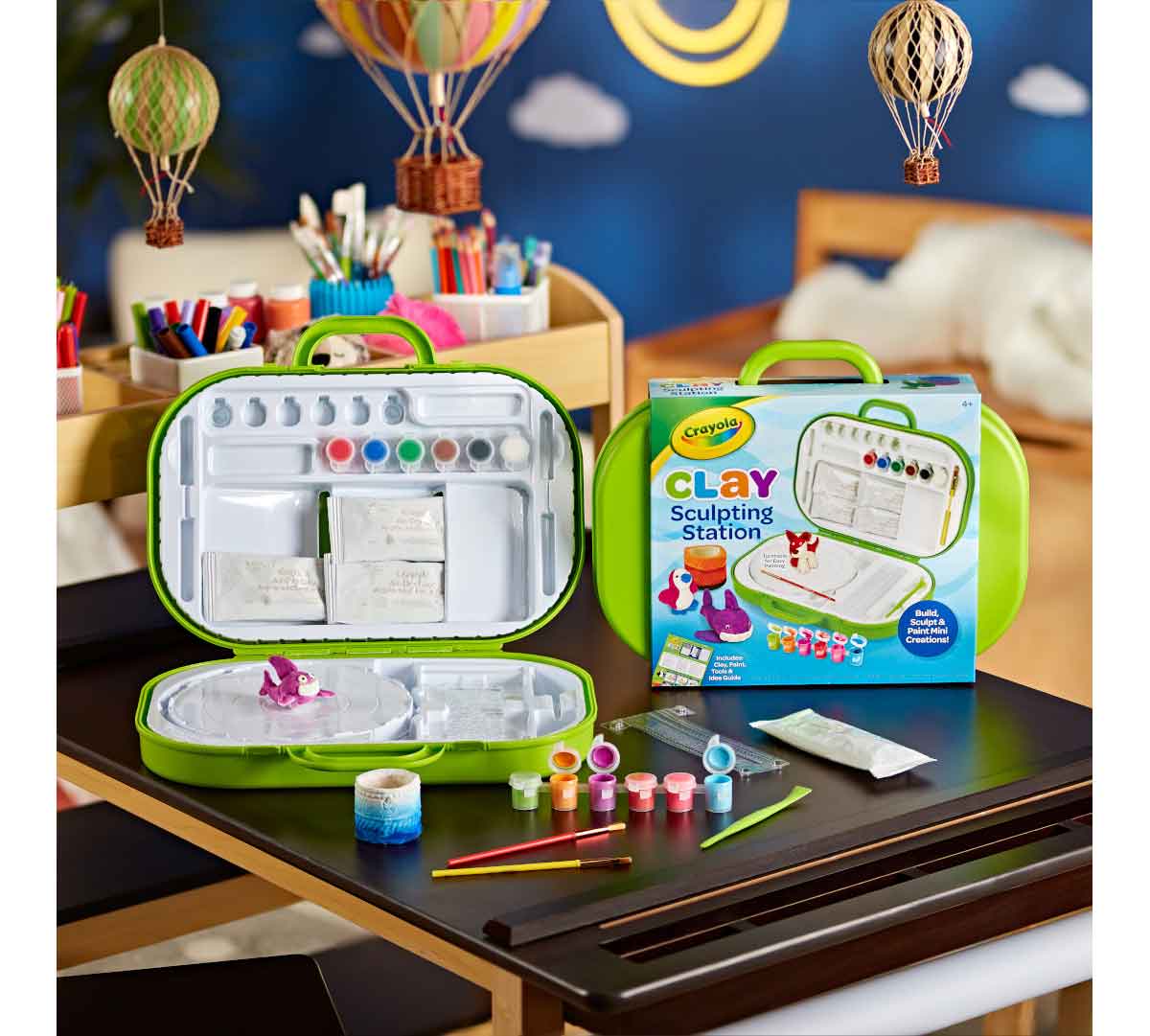 Clay Sculpting Station packaging and contents on table.