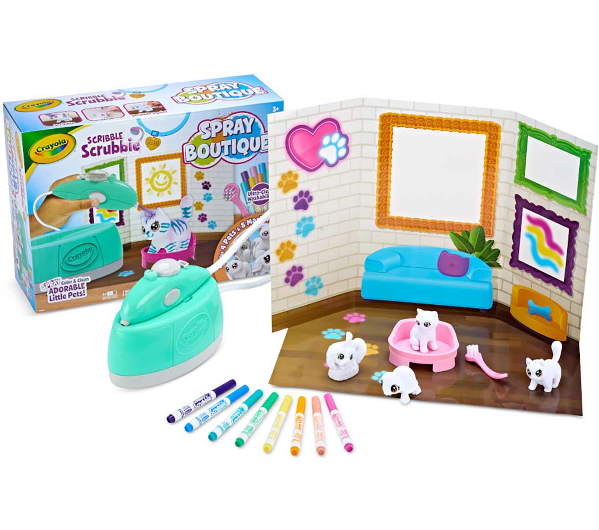 Scribble Scrubbie Pet Spray Boutique packaging and contents.