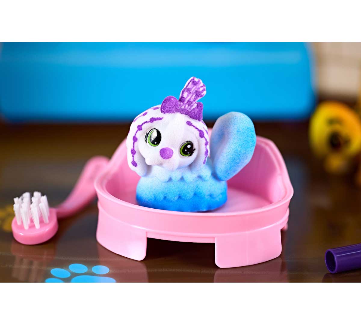 Scribble Scrubbie Pet Spray Boutique. Meadow sitting on chair all decorated.