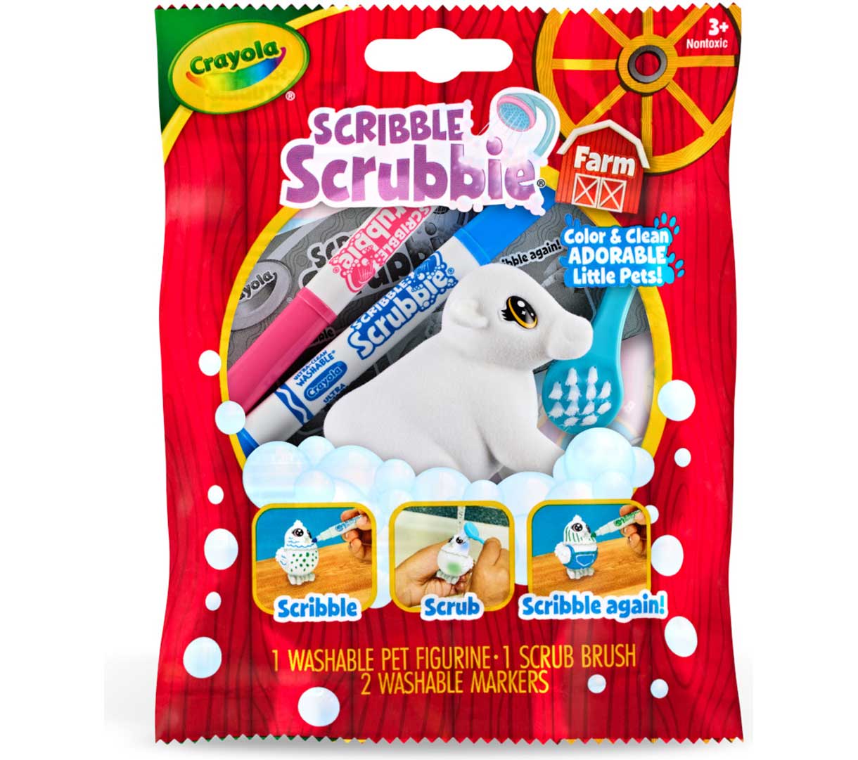 Scribble Scrubbie Farm Animal  1 count. Marabelle front view