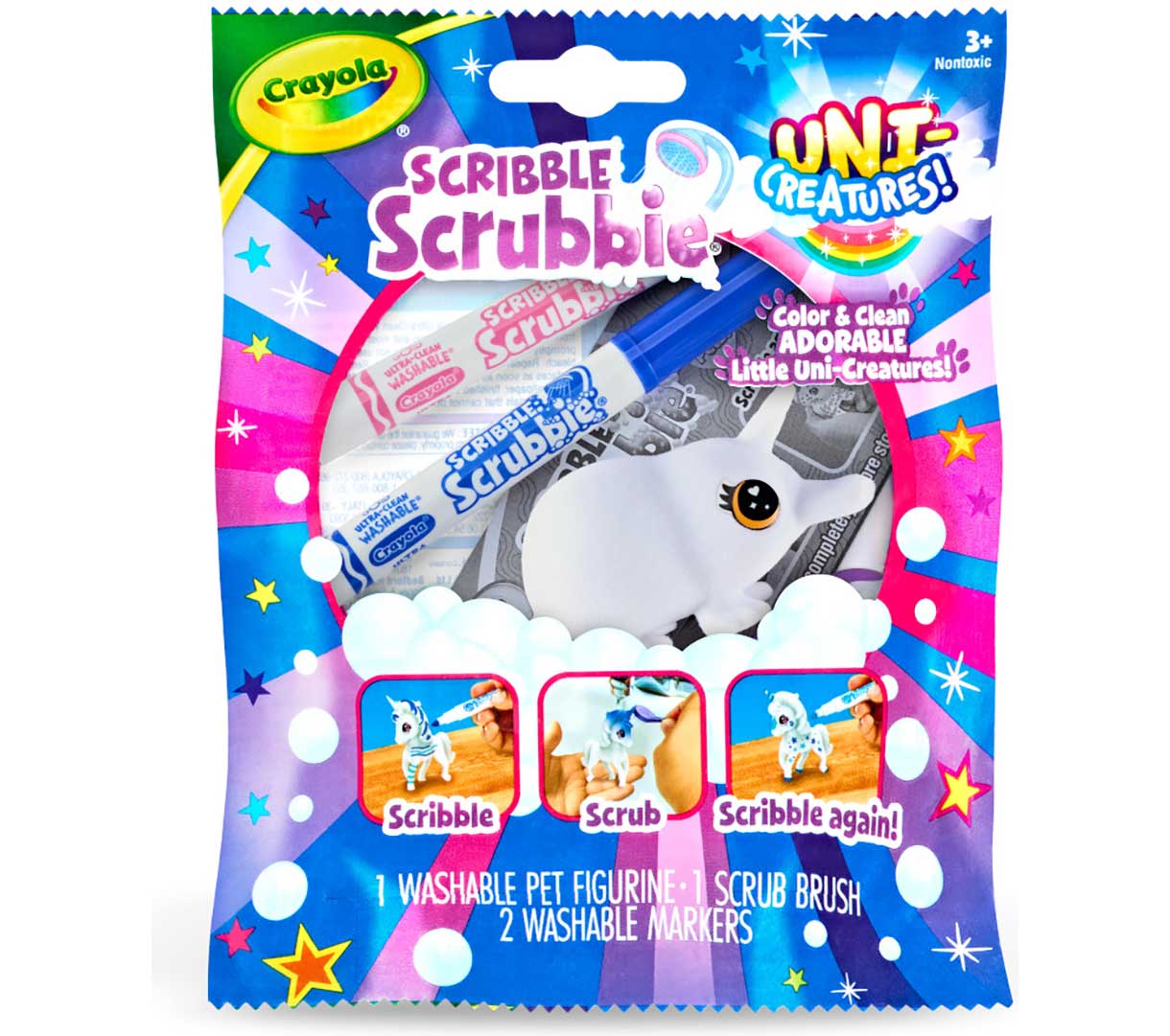 Scribble Scrubbie Uni-Creatures  1 count Max front view