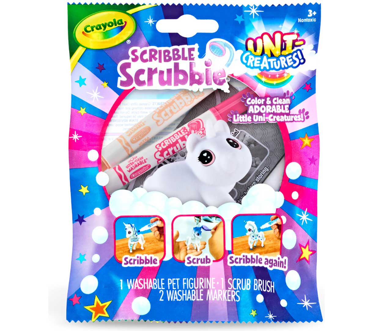 Scribble Scrubbie Uni-Creatures  1 count Violet front view.