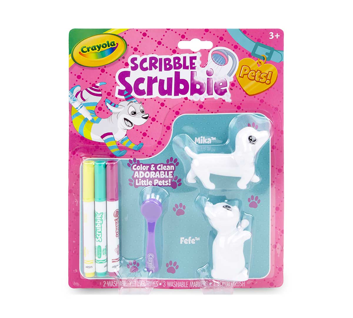Scribble Scrubbies Dog and Cat front view