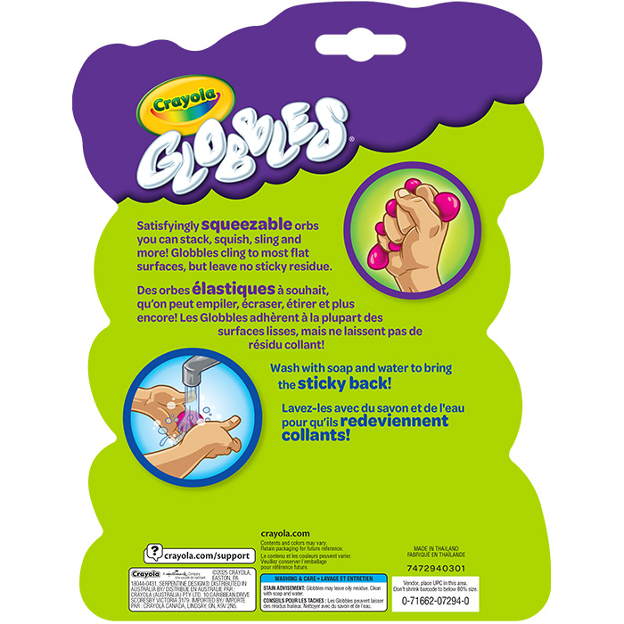 Globbles 6 count back of package