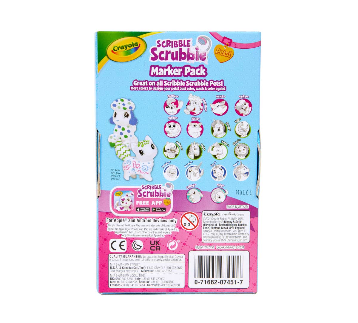 Scribble Scrubbies 24 count Markers back view