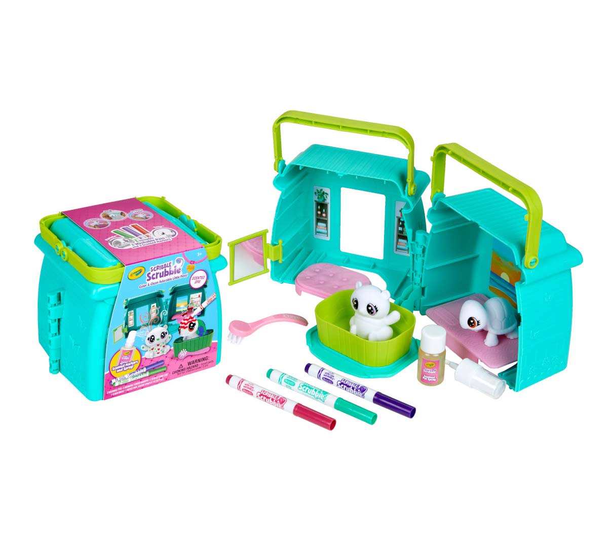 Scribble Scrubbie Scented Spa Set open with contents and closed