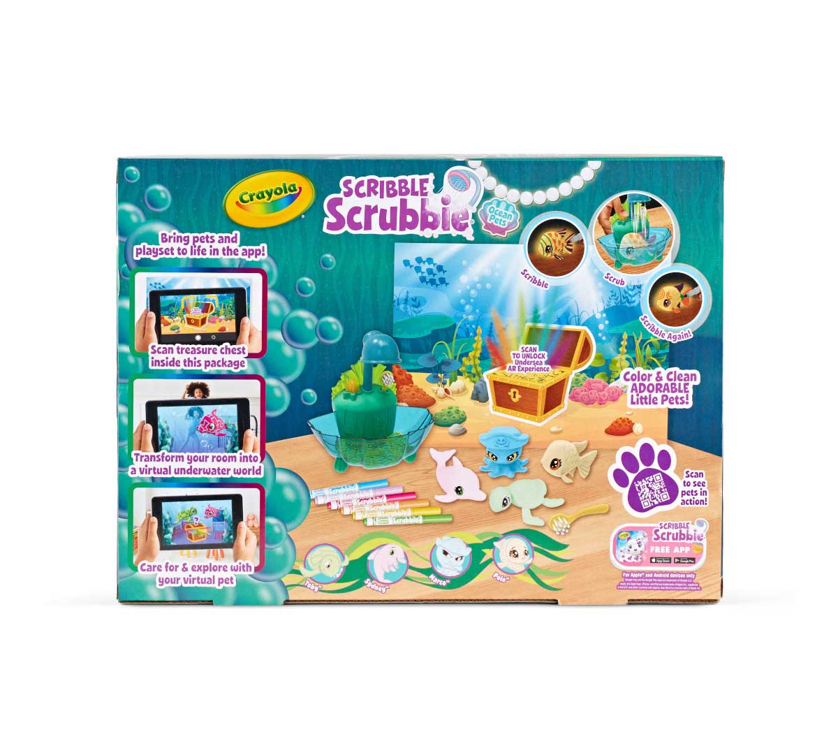 Scribble Scrubbie Pets Glow Lagoon Playset back view.