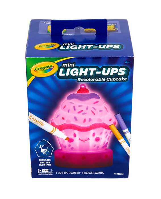 Mini Light-Ups Recolorable Cupcake front and top view.