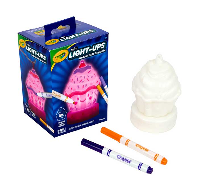 Mini Light-Ups Recolorable Cupcake packaging and contents.