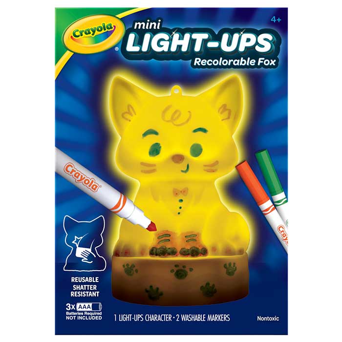 Mini Light-Ups Recolorable Fox front view.