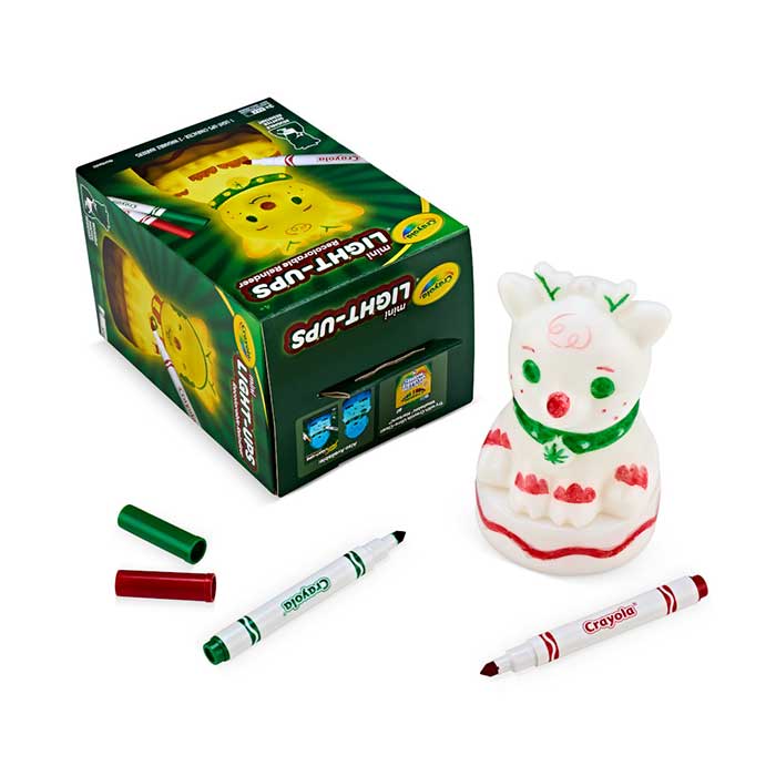 Light-Ups Recolorable Mini Reindeer packaging and contents.