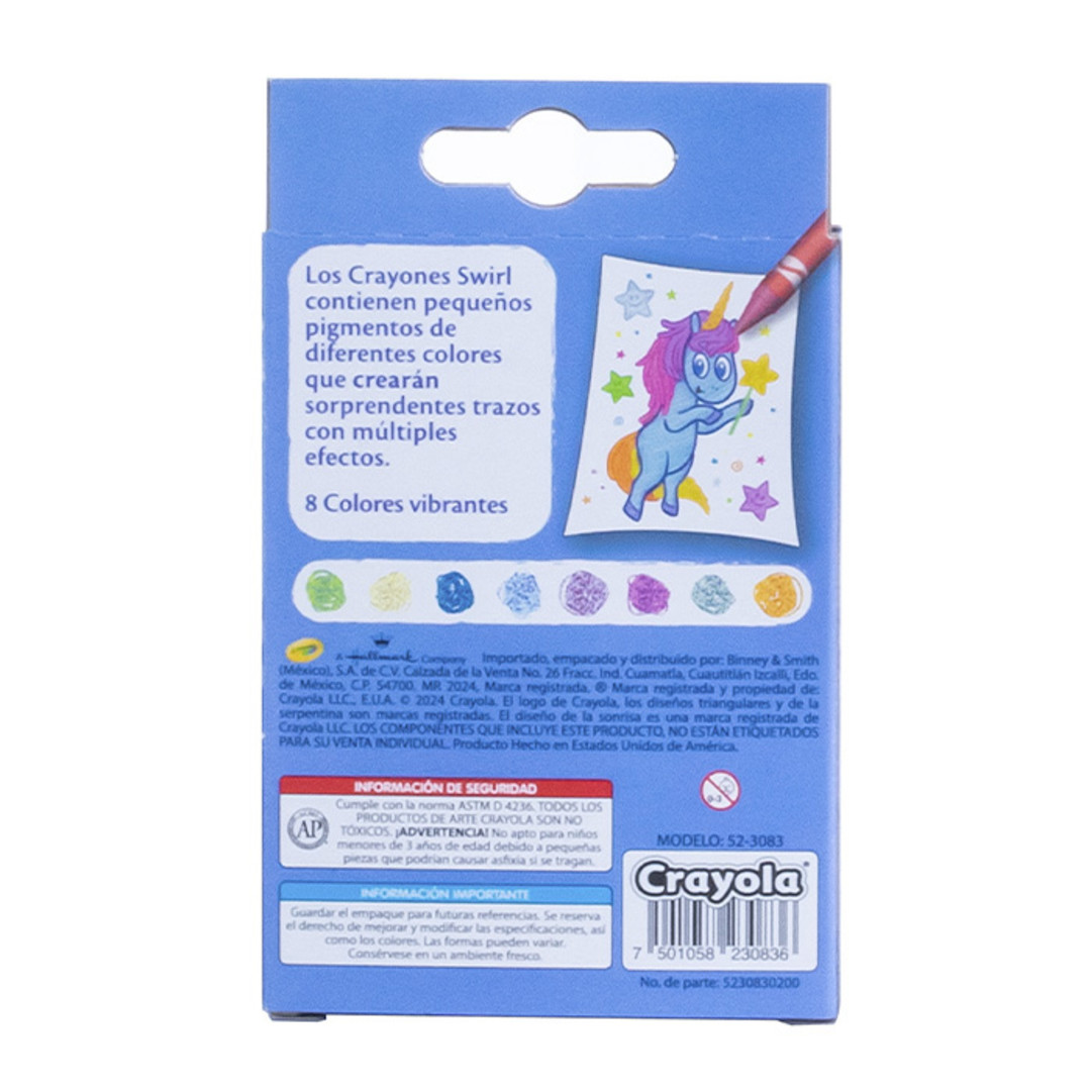 8 Crayones Swirl vista trasera