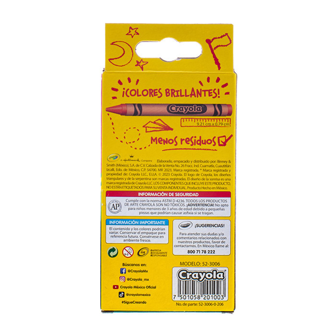 6 Crayones Estndar Back view