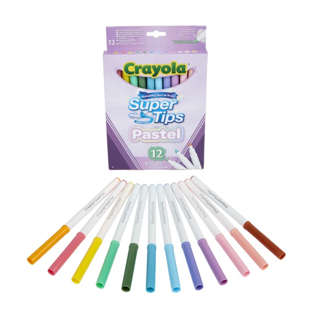 Pastel Super Tips pack of 12 packaging and contents.