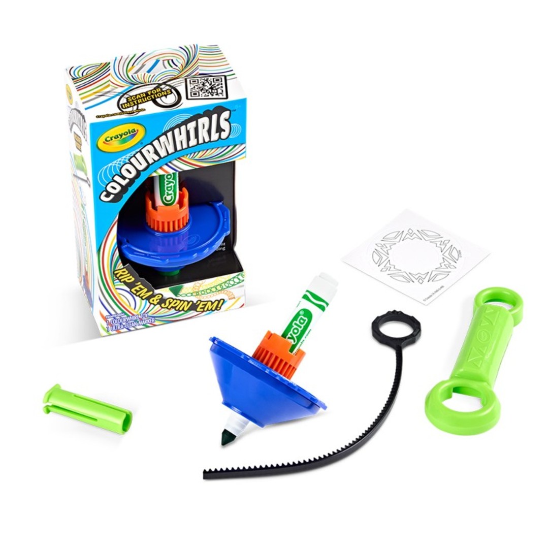 Colourwhirls single set packaging and contents.