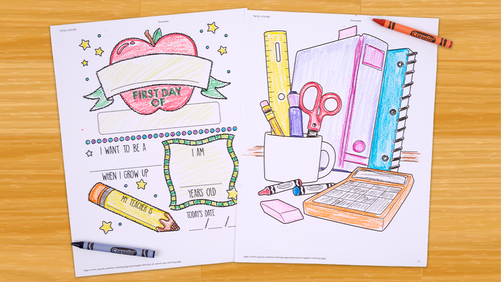 Back to School Colouring Pages