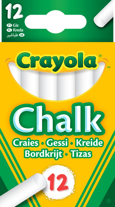 Anti-Dust White Chalk, Pack of 12 Front view